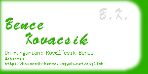 bence kovacsik business card